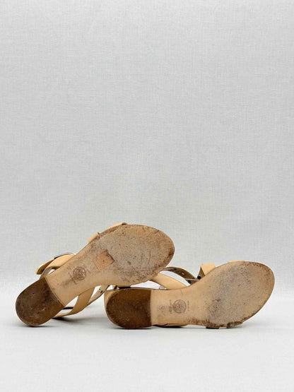 Pre - loved VERSACE Medusa Beige Size EU 36 Heeled Sandals at Reems Closet