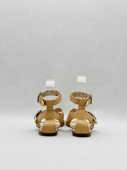Pre - loved VERSACE Medusa Beige Size EU 36 Heeled Sandals at Reems Closet