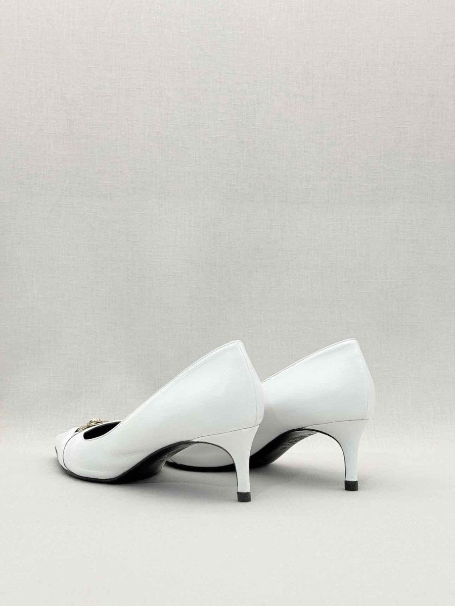 Pre-loved VERSACE Medusa White Size EU 39 Pumps at Reems Closet