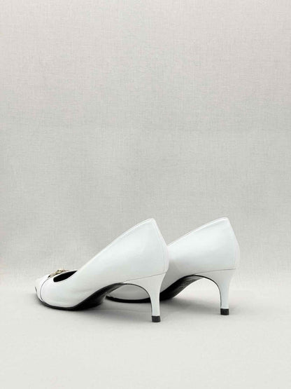 Pre-loved VERSACE Medusa White Size EU 39 Pumps at Reems Closet