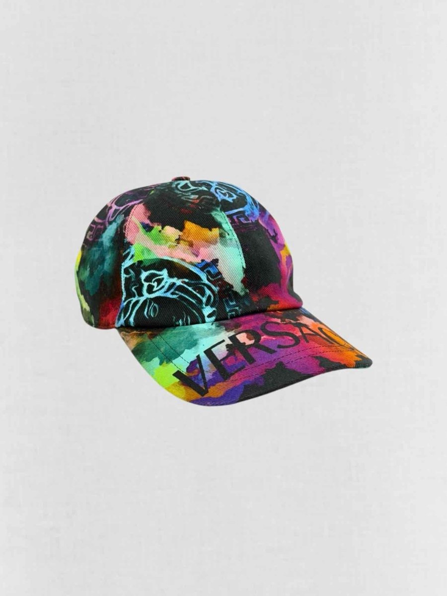 Pre - loved VERSACE Multicolor Logo Print Cap at Reems Closet