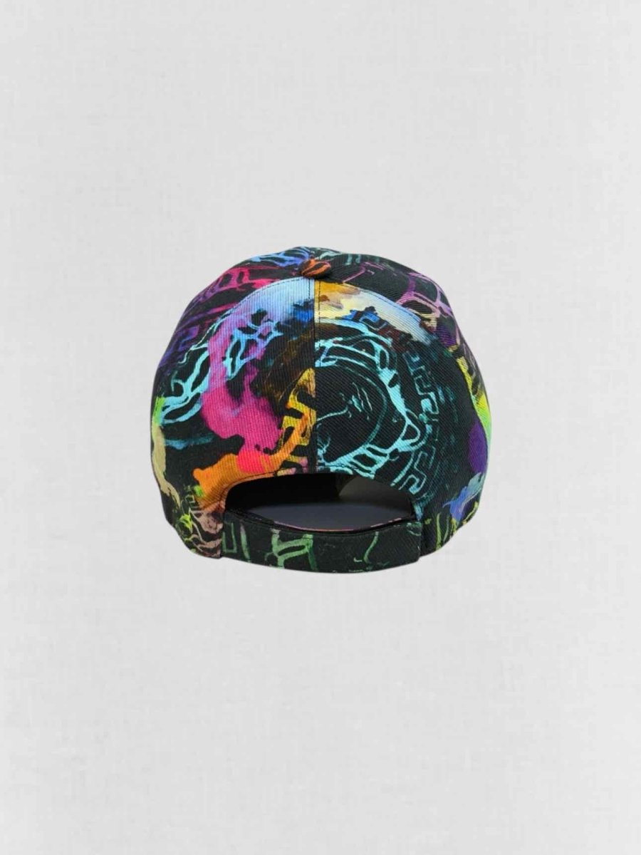 Pre - loved VERSACE Multicolor Logo Print Cap at Reems Closet