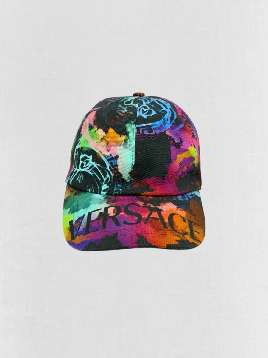 Pre - loved VERSACE Multicolor Logo Print Cap at Reems Closet