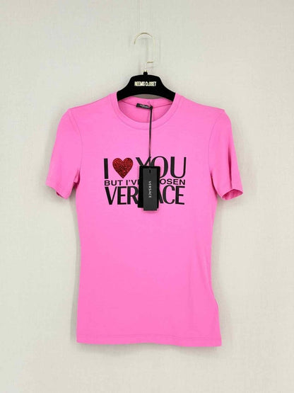 Pre-loved VERSACE Pink Size US 0 T-shirt at Reems Closet