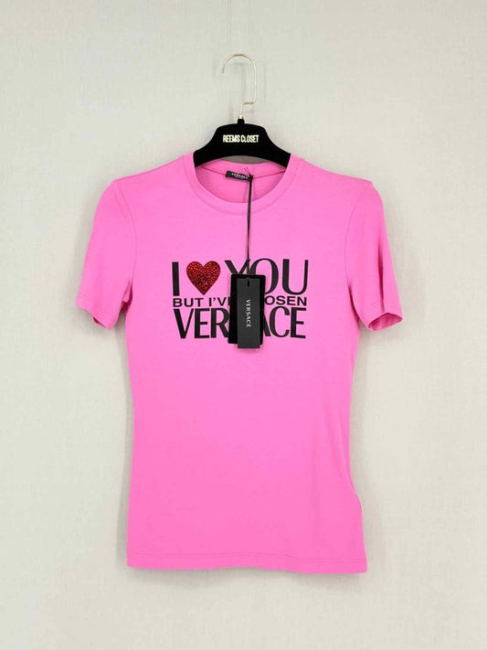 Pre-loved VERSACE Pink Size US 0 T-shirt at Reems Closet