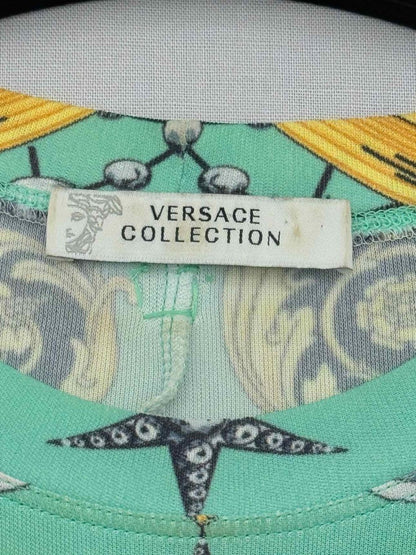 Pre-loved VERSACE Turquoise Multicolor Size US 8 T-shirt at Reems Closet