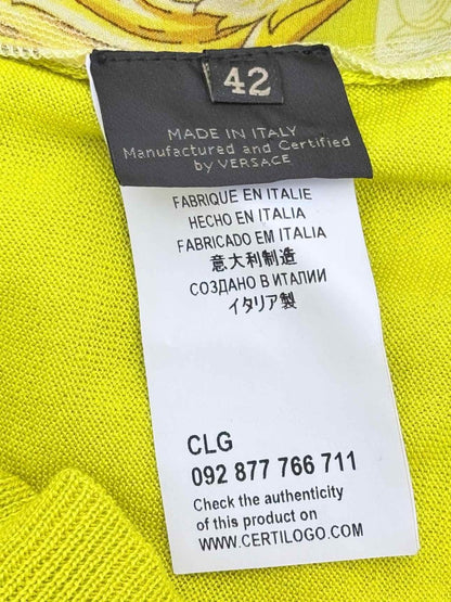 Pre-loved VERSACE Yellow Barocco Print Size US 6 Cardigan at Reems Closet