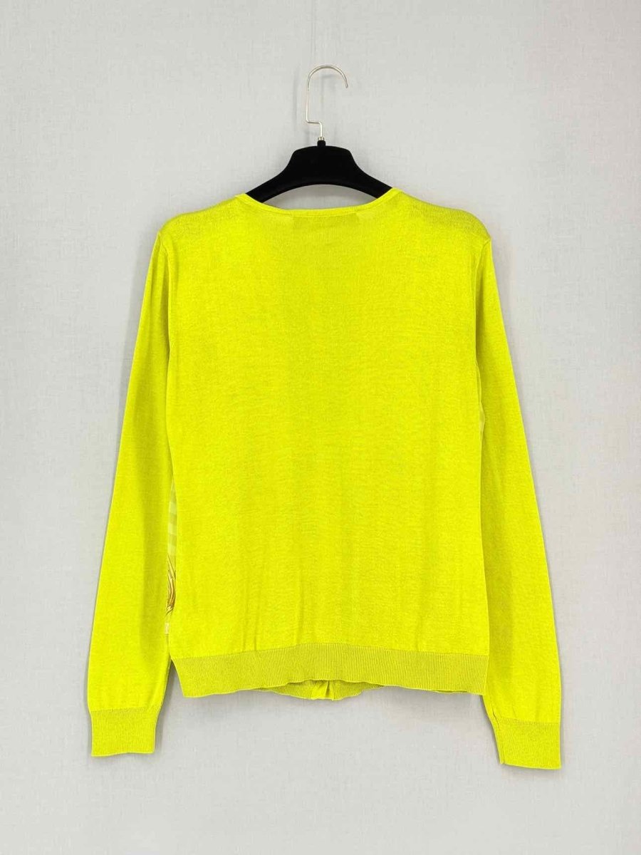 Pre-loved VERSACE Yellow Barocco Print Size US 6 Cardigan at Reems Closet