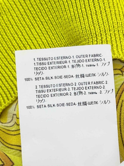 Pre-loved VERSACE Yellow Barocco Print Size US 6 Cardigan at Reems Closet
