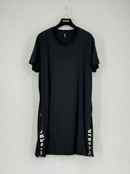 Pre - loved VERSUS VERSACE Black Logo Print Size Medium Short Dress at Reems Closet