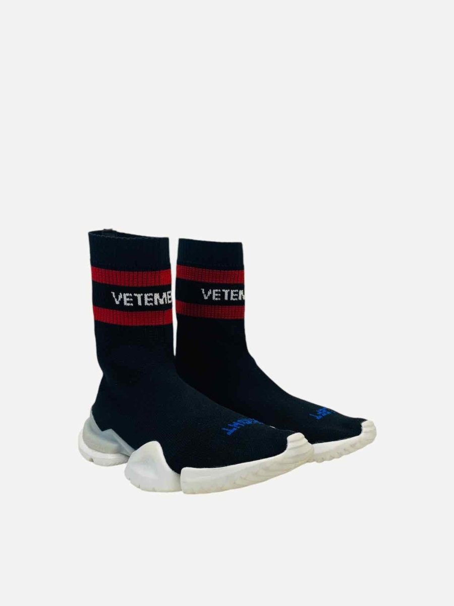 Pre - loved VETEMENTS Sock Runner Black Sneakers at Reems Closet