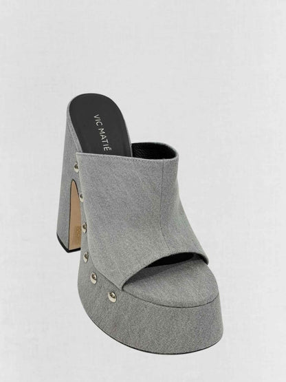 Pre - loved VIC MATIE Grey Size EU 37 Heeled Sandals at Reems Closet