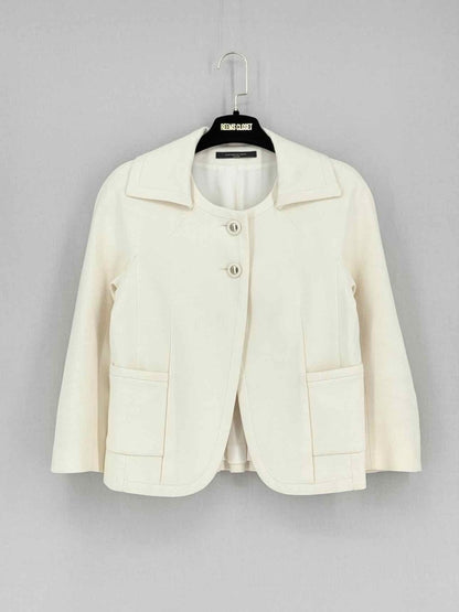 Pre - loved VICTOR VICTORIA Beige Size US 4 Jacket at Reems Closet