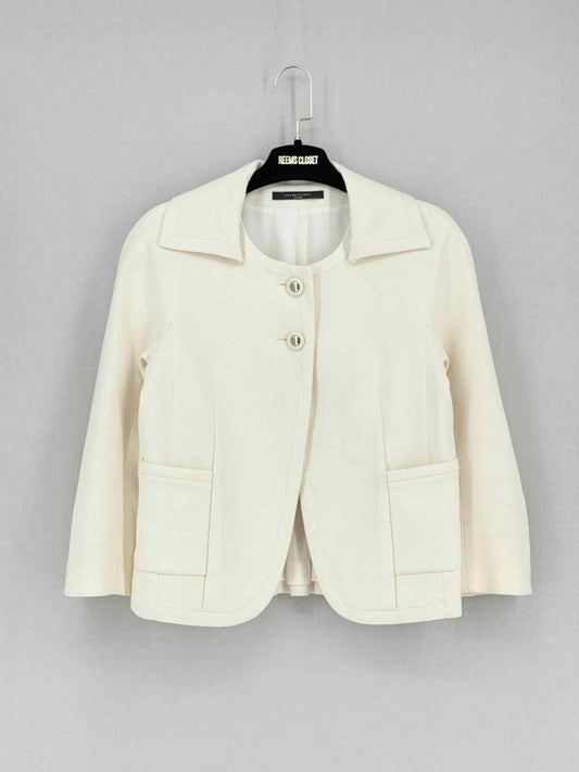 Pre - loved VICTOR VICTORIA Beige Size US 4 Jacket at Reems Closet