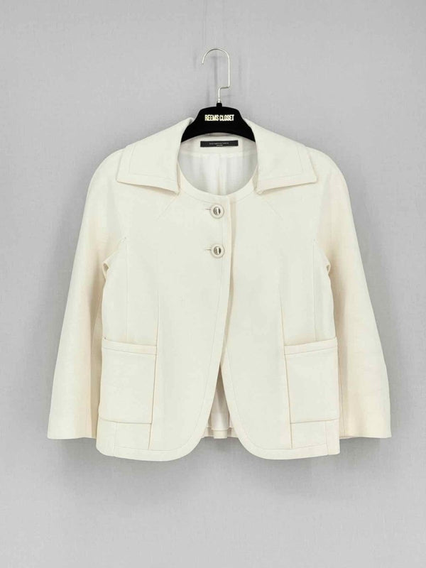 Pre - loved VICTOR VICTORIA Beige Size US 4 Jacket at Reems Closet