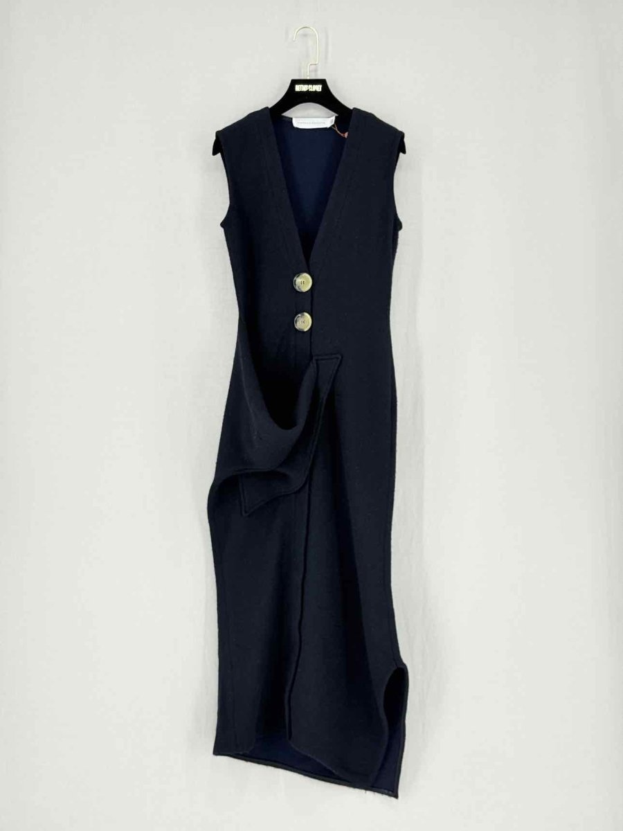 Pre - loved VICTORIA BECKHAM Black Size US 6 Midi Dress at Reems Closet
