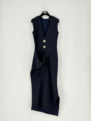 Pre - loved VICTORIA BECKHAM Black Size US 6 Midi Dress at Reems Closet