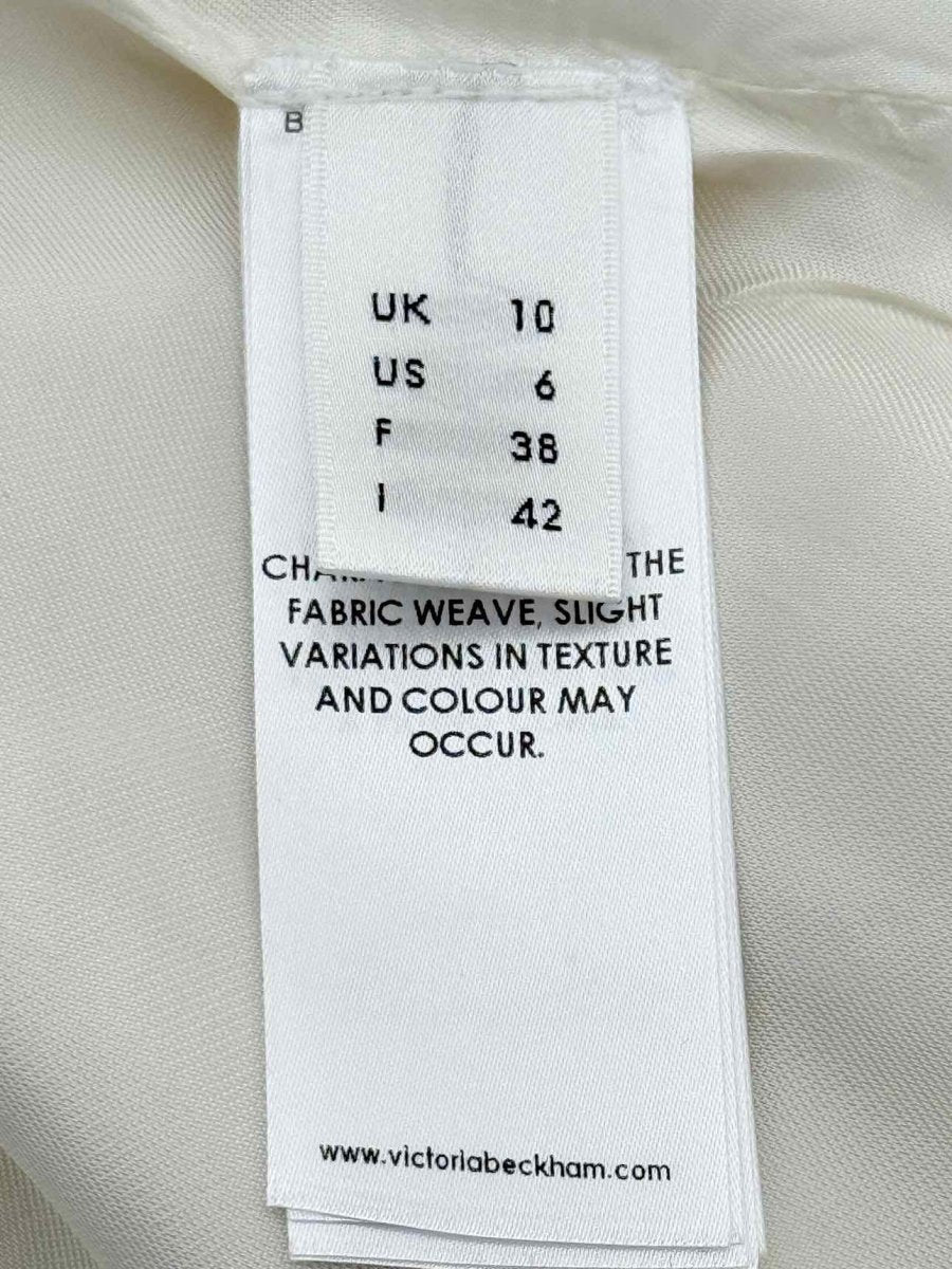 Pre - loved VICTORIA BECKHAM Cream Size US 6 Knee Length Dress at Reems Closet