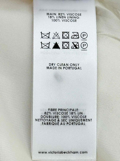 Pre - loved VICTORIA BECKHAM Cream Size US 6 Knee Length Dress at Reems Closet