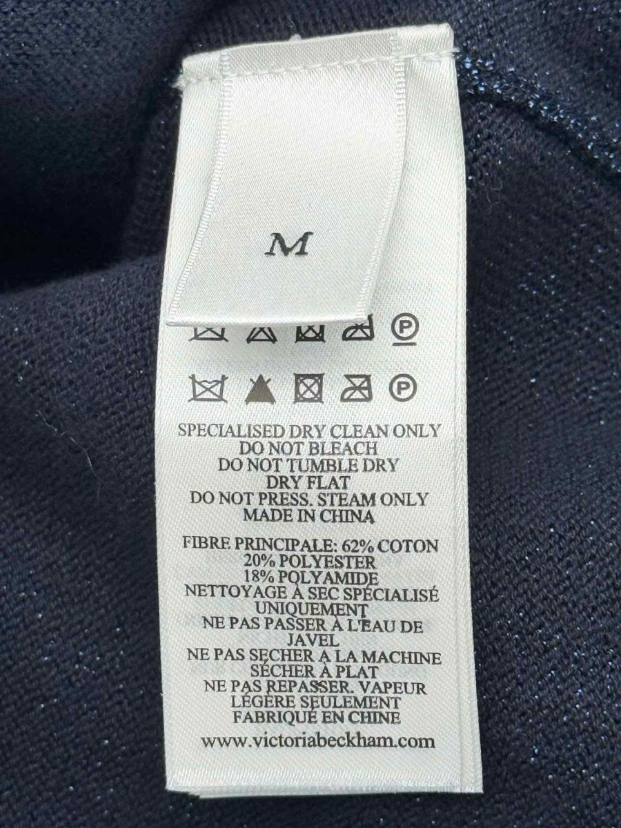 Pre - loved VICTORIA BECKHAM Navy Blue Multicolor Size Medium Top at Reems Closet