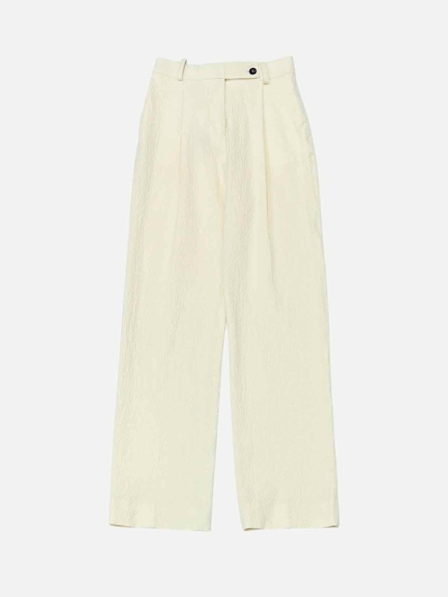 Pre - loved VICTORIA BECKHAM Wide Leg Cream Pants at Reems Closet