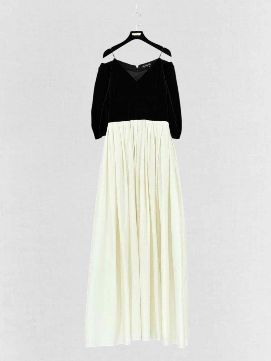 Pre - loved VIKA GAZINSKAYA Cream & Black Size US 10 Long Dress at Reems Closet