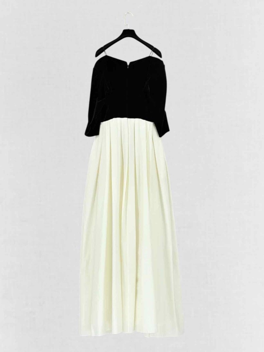 Pre - loved VIKA GAZINSKAYA Cream & Black Size US 10 Long Dress at Reems Closet