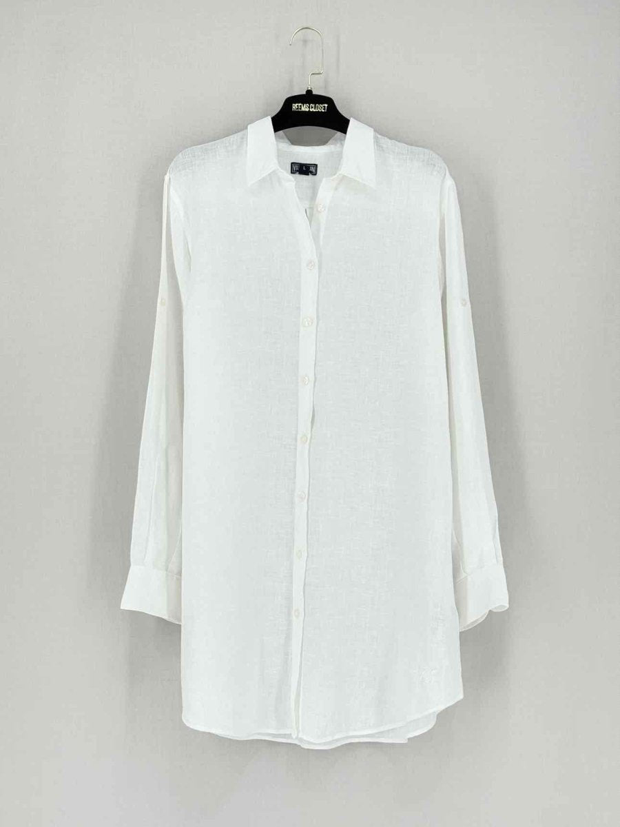 Pre - loved VILEBREQUIN Shirt White Size Large Short Dress at Reems Closet