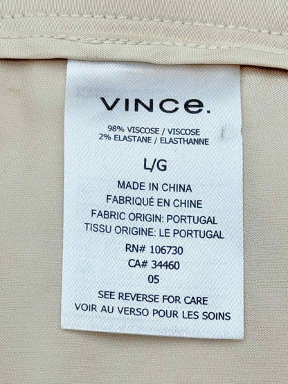 Pre - loved VINCE Beige Pleated Size Large Pants at Reems Closet
