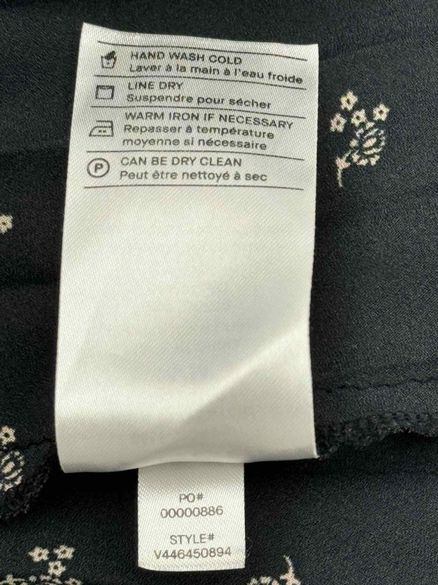 Pre - loved VINCE Black Floral Print Size Medium Midi Dress at Reems Closet