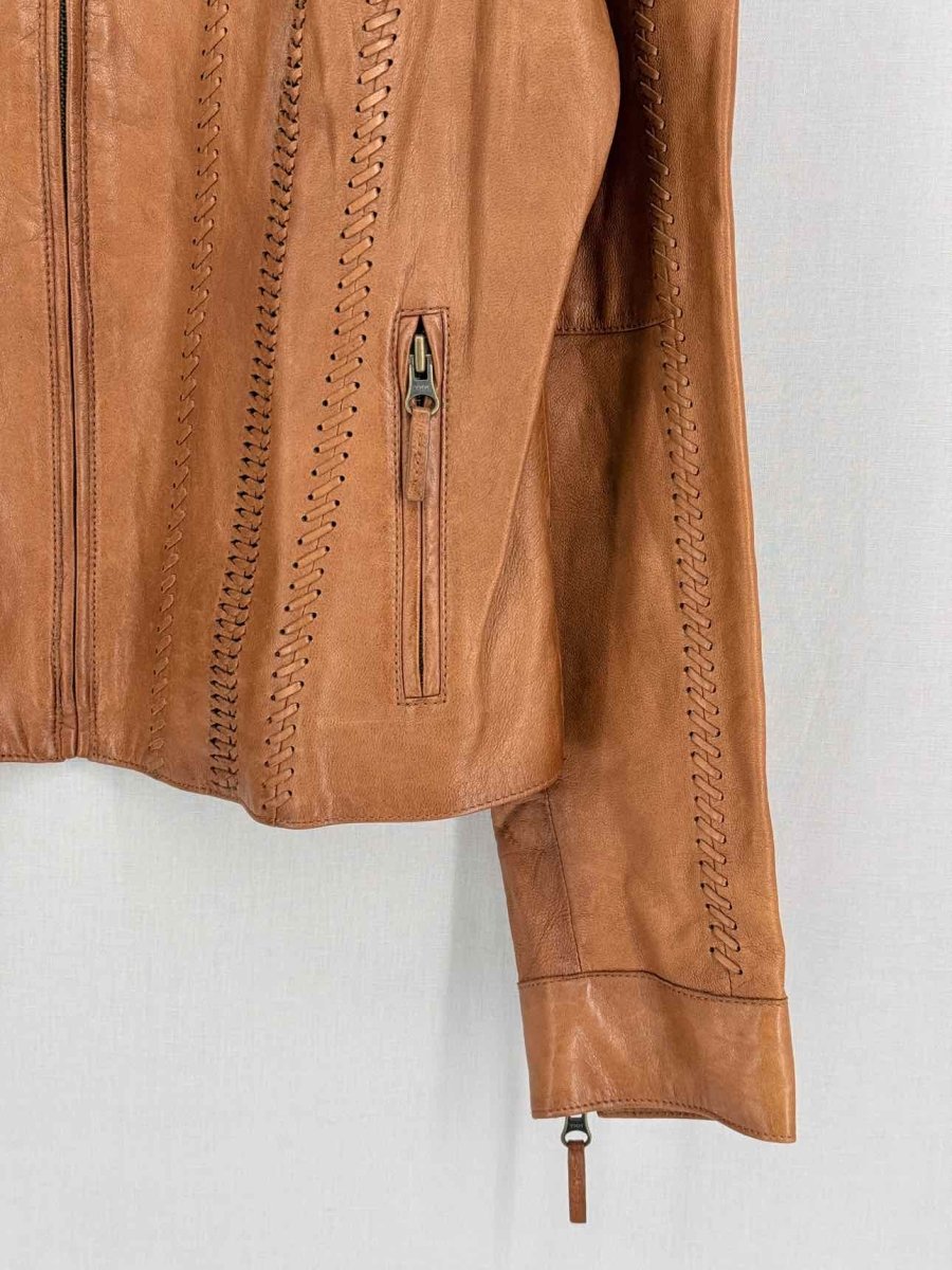 Pre-loved VINCE Brown Braided Detail Size Large Jacket at Reems Closet
