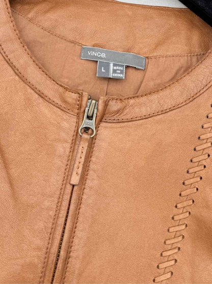 Pre-loved VINCE Brown Braided Detail Size Large Jacket at Reems Closet