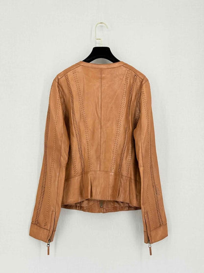 Pre-loved VINCE Brown Braided Detail Size Large Jacket at Reems Closet