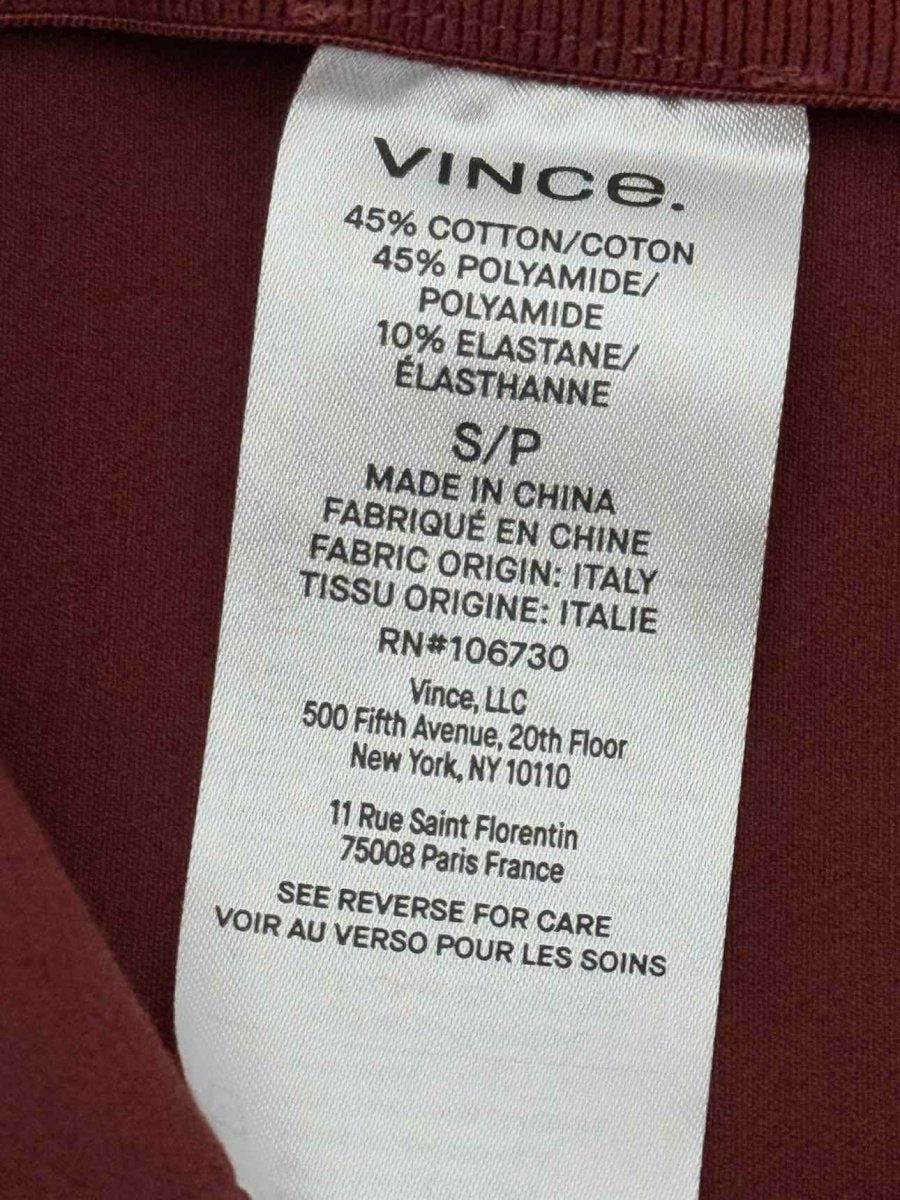 Pre - loved VINCE Burgundy Size Small Pants at Reems Closet