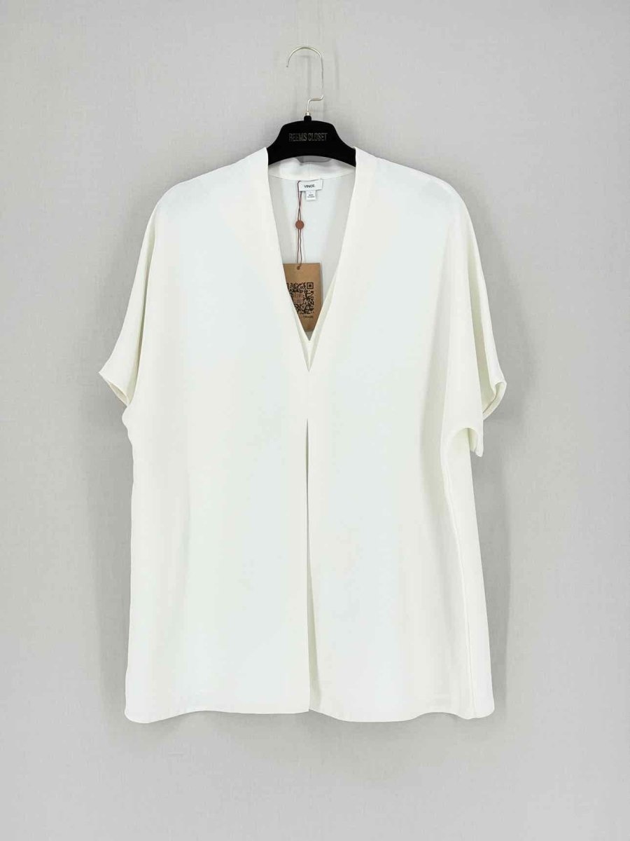 Pre - loved VINCE Cream Size Large Blouse at Reems Closet