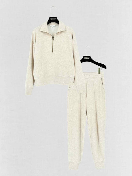 Pre - loved VINCE Half Zip Beige Size XXSmall/Xsmall Outfit Set at Reems Closet