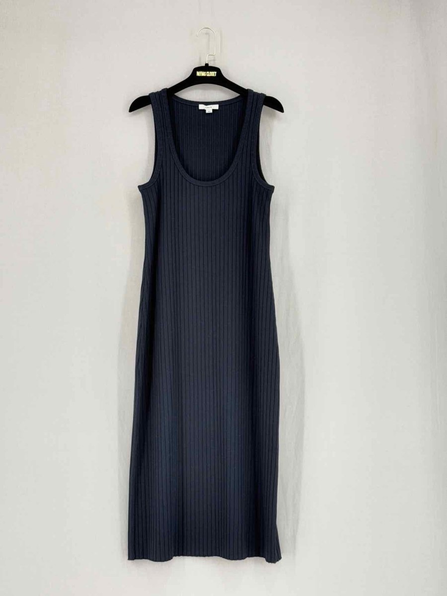 Pre - loved VINCE Navy Blue Size Small Midi Dress at Reems Closet