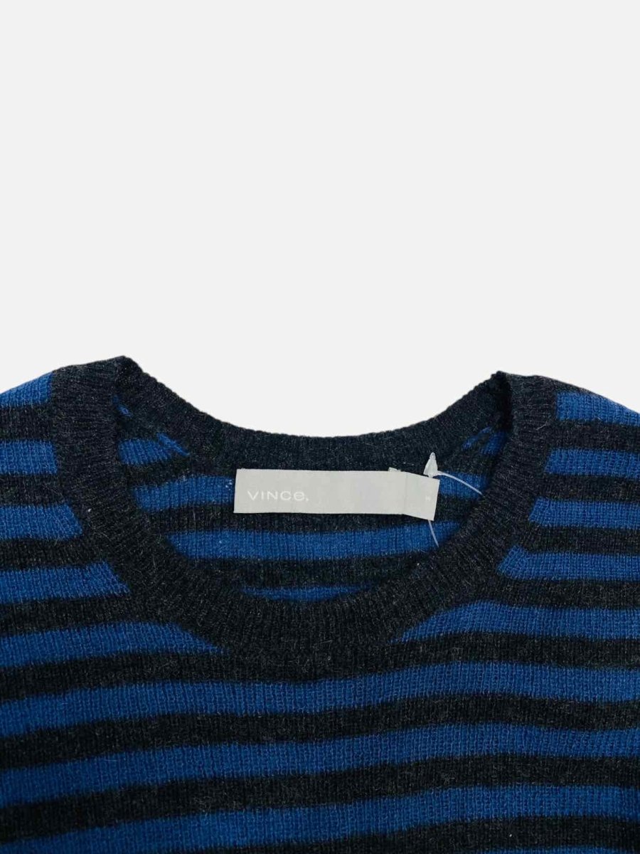 Pre - loved VINCE Navy Striped Jumper at Reems Closet