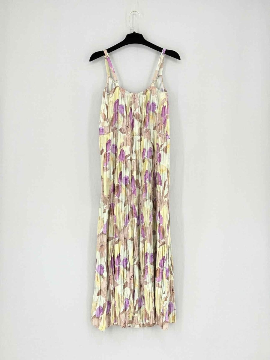 Pre - loved VINCE Purple Multicolor Floral Size Medium Midi Dress at Reems Closet
