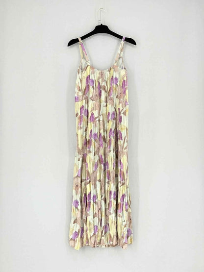 Pre - loved VINCE Purple Multicolor Floral Size Medium Midi Dress at Reems Closet