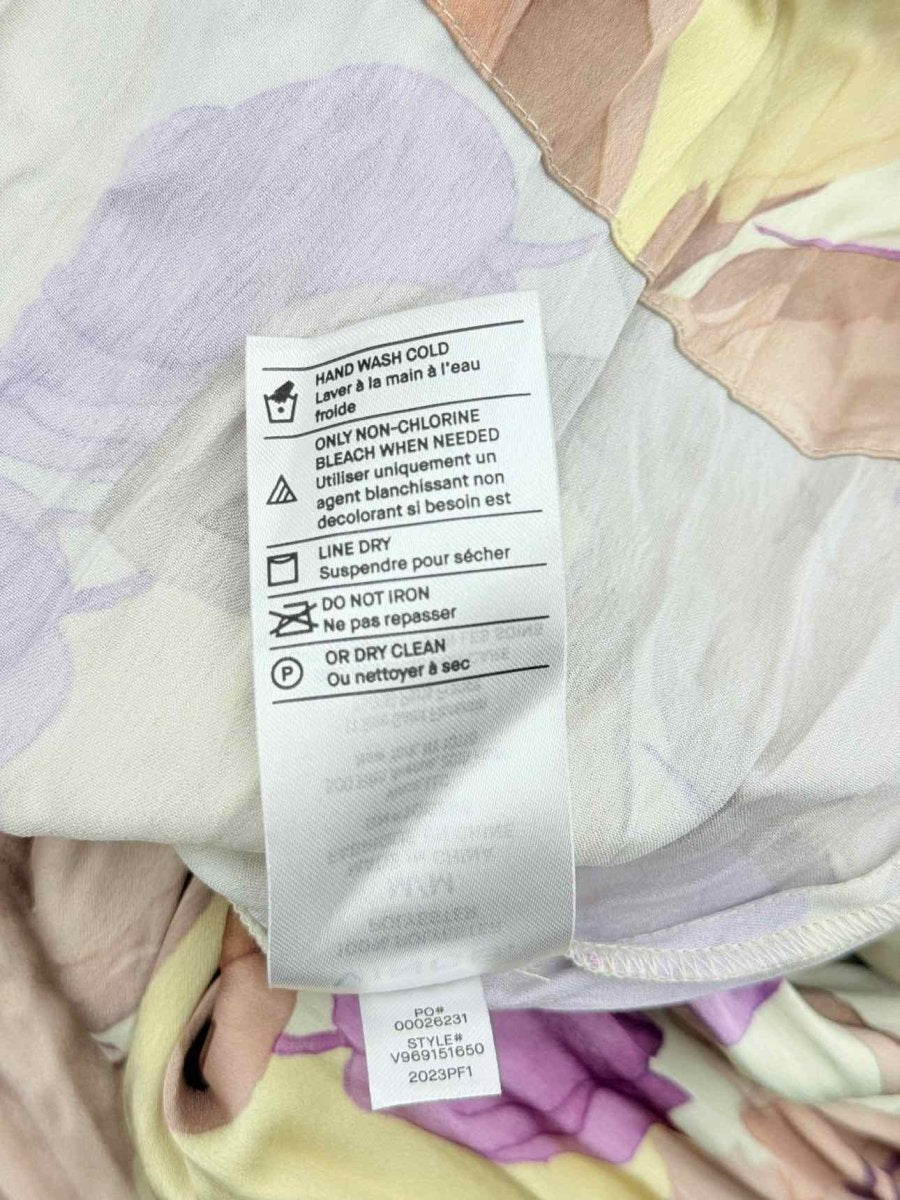 Pre - loved VINCE Purple Multicolor Floral Size Medium Midi Dress at Reems Closet