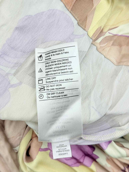 Pre - loved VINCE Purple Multicolor Floral Size Medium Midi Dress at Reems Closet