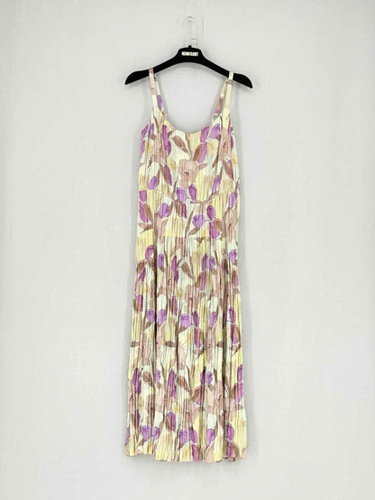 Pre - loved VINCE Purple Multicolor Floral Size Medium Midi Dress at Reems Closet