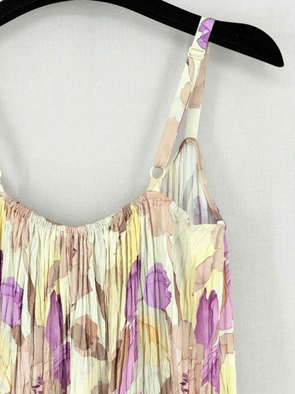 Pre - loved VINCE Purple Multicolor Floral Size Medium Midi Dress at Reems Closet