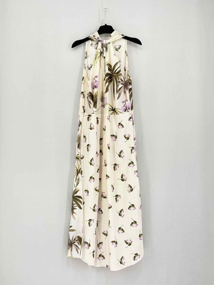 Pre-loved VINCE White Multicolor Size Medium Midi Dress at Reems Closet