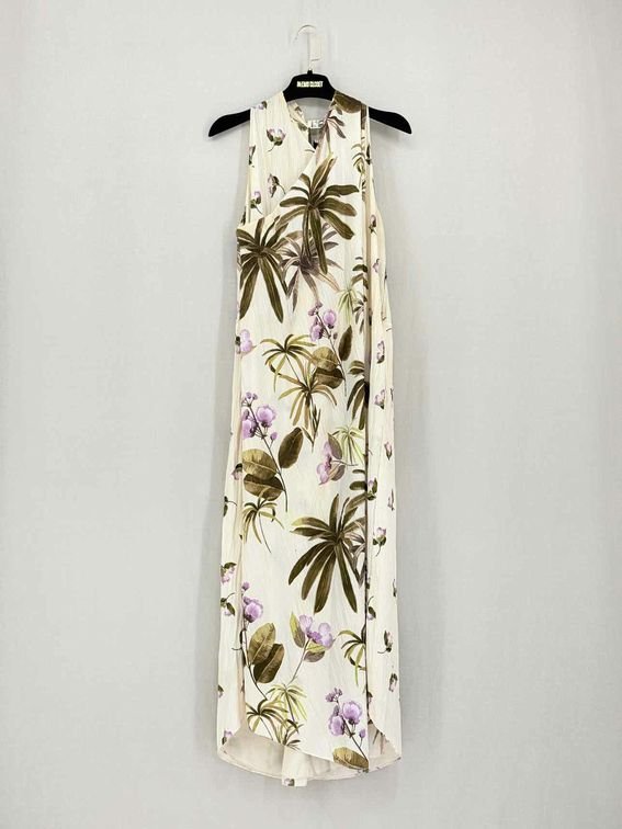 Pre-loved VINCE White Multicolor Size Medium Midi Dress at Reems Closet
