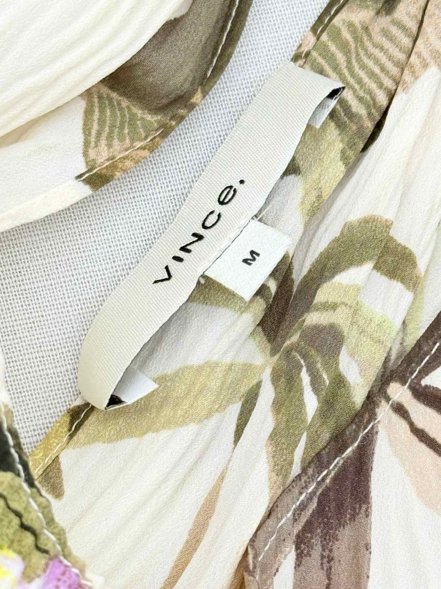 Pre-loved VINCE White Multicolor Size Medium Midi Dress at Reems Closet