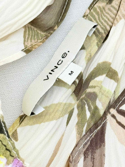 Pre-loved VINCE White Multicolor Size Medium Midi Dress at Reems Closet