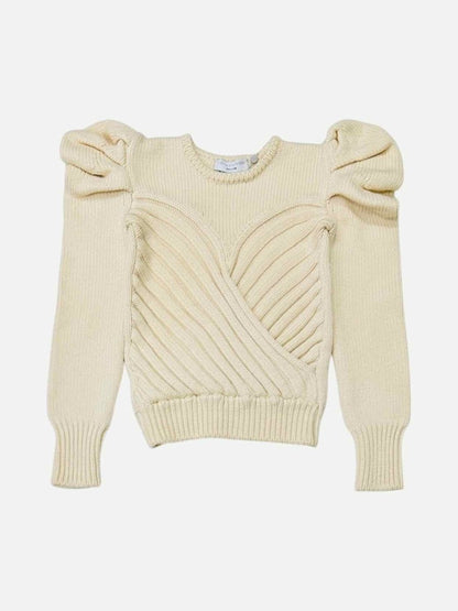 Pre - loved VIOLANTE NESSI Puff Sleeve Cream Jumper at Reems Closet