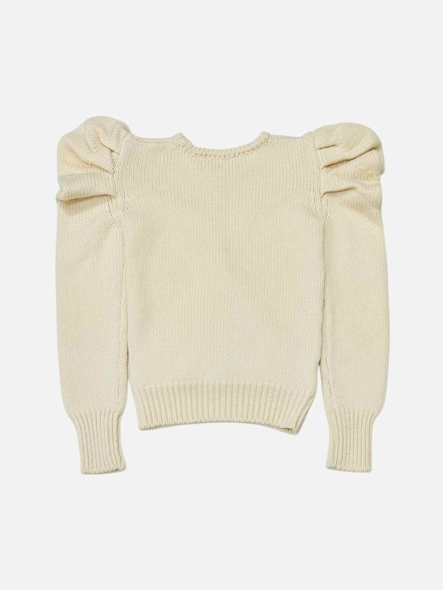 Pre - loved VIOLANTE NESSI Puff Sleeve Cream Jumper at Reems Closet